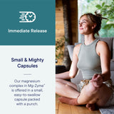 Mg-Zyme Biotics Research: dosage simple et capsules faciles à avaler.