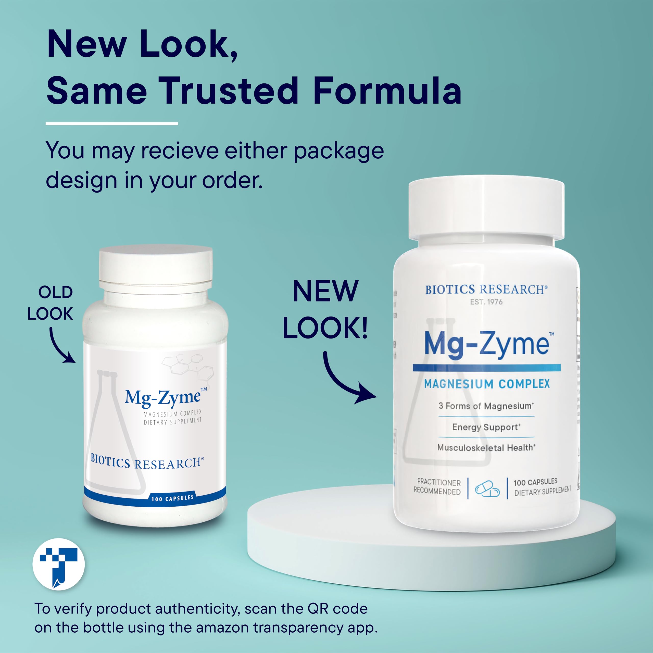 Mg-Zyme Biotics Research: visuel santé des os et magnésium essentiel.