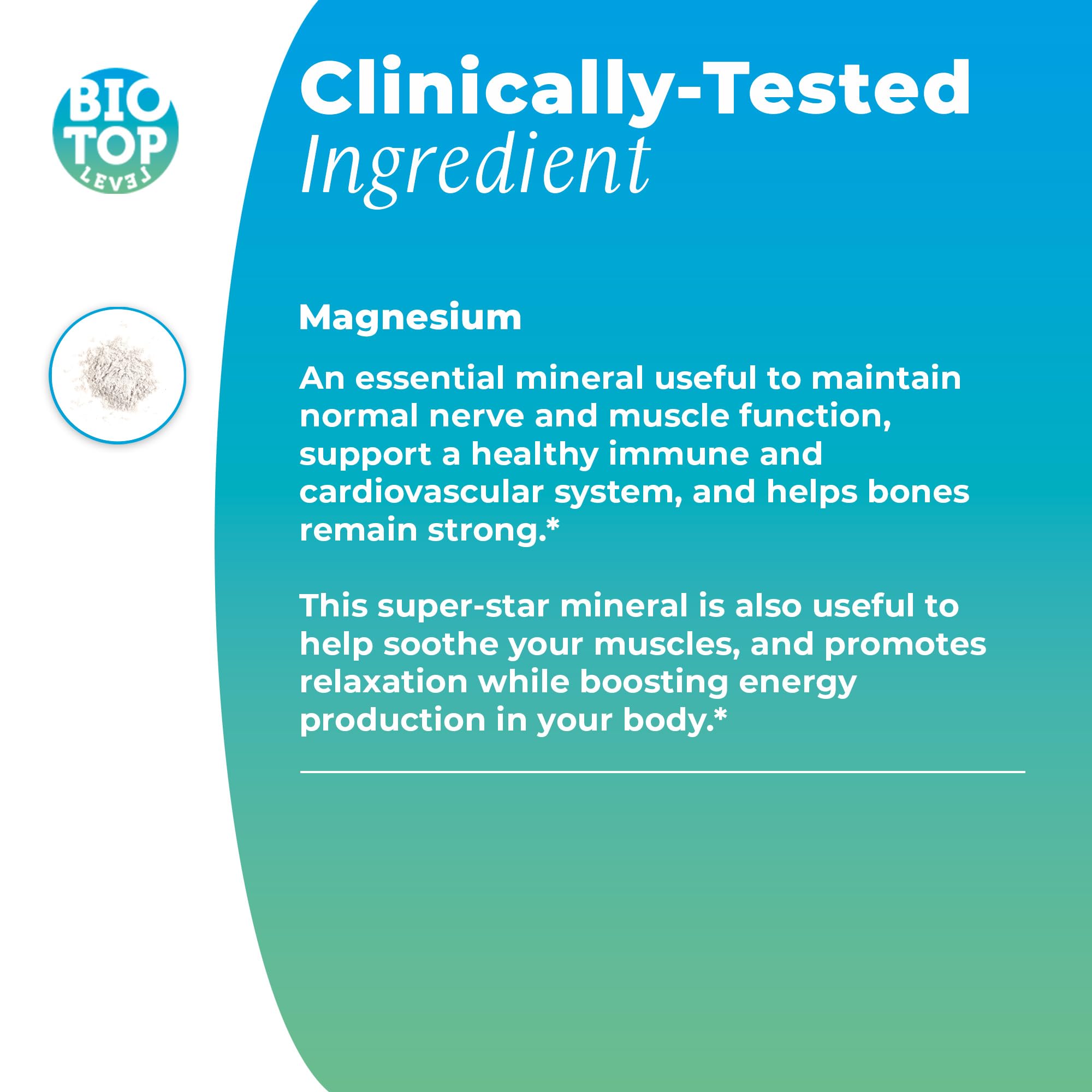 Biotoplevel Magnesium Citrate Gluconate: étiquette et composition optimisée.