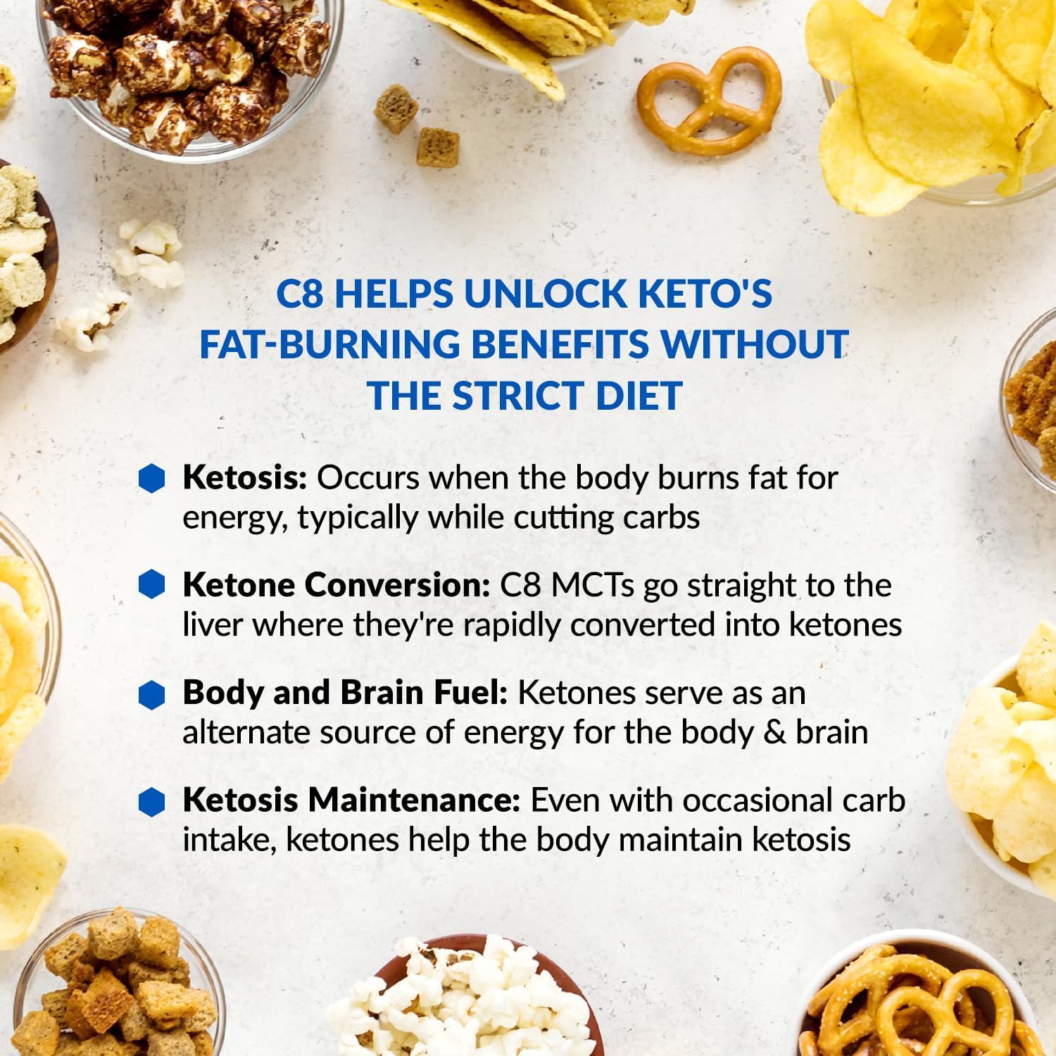 BioTrust Keto Elevate – poudre C8 MCT incolore se mélange au café