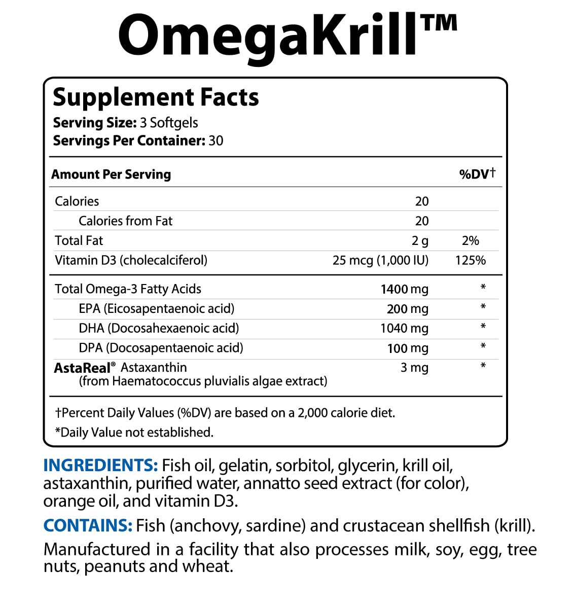 BioTrust OmegaKrill – étiquette indiquant pureté et traçabilité BPF.