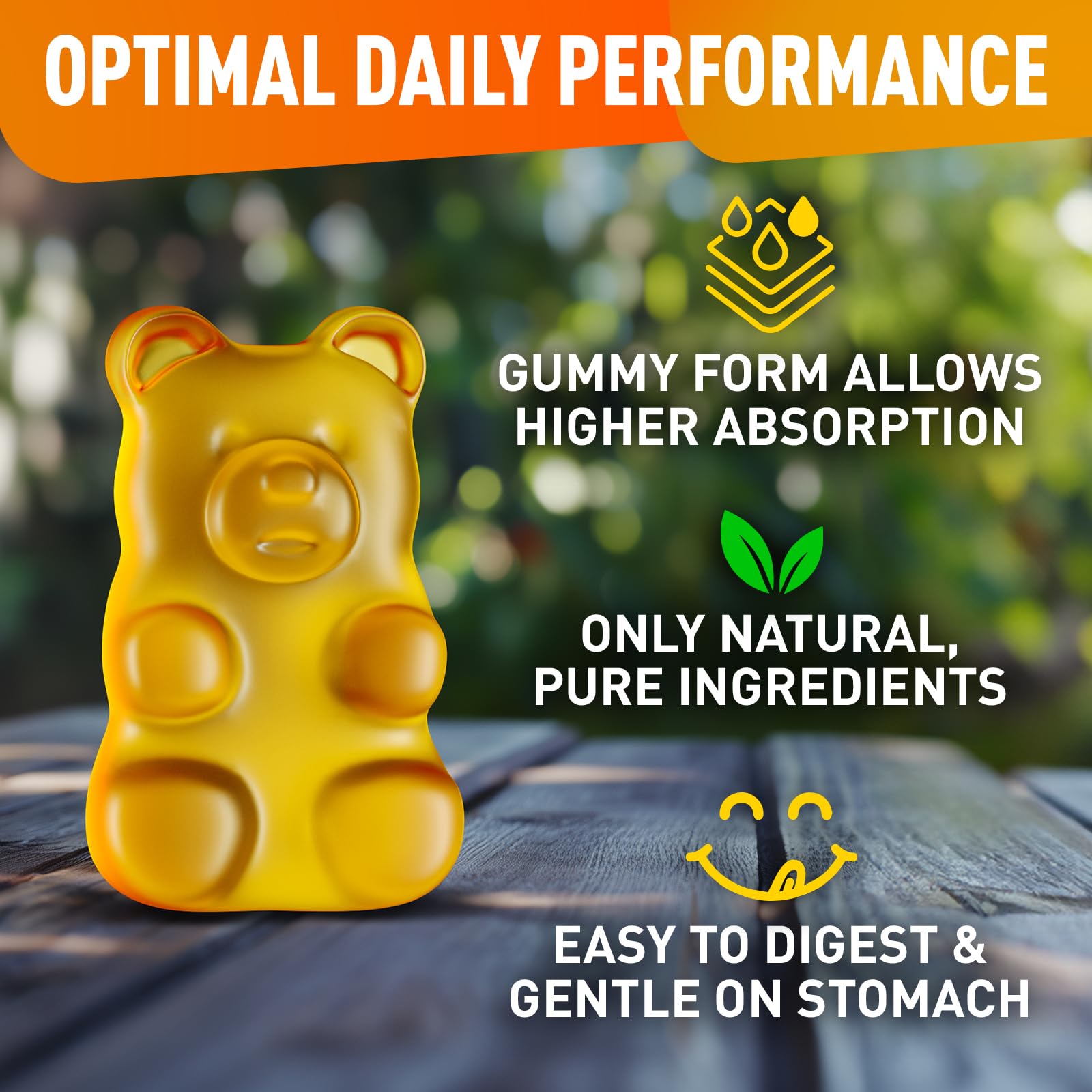 BioVit L Tyrosine Gummies – sans sucre, goût agréable et énergie quotidienne.