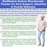 BioWisdom Nutraceuticals — poudre sans aluminium pour neutraliser l'acidité légère en cuisine.