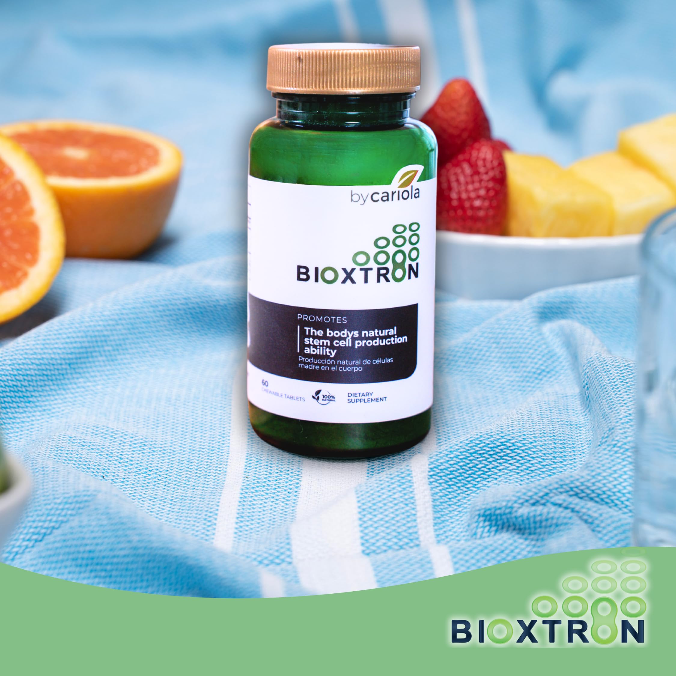 Bioxtron: emballage et étiquette visible sur la bouteille