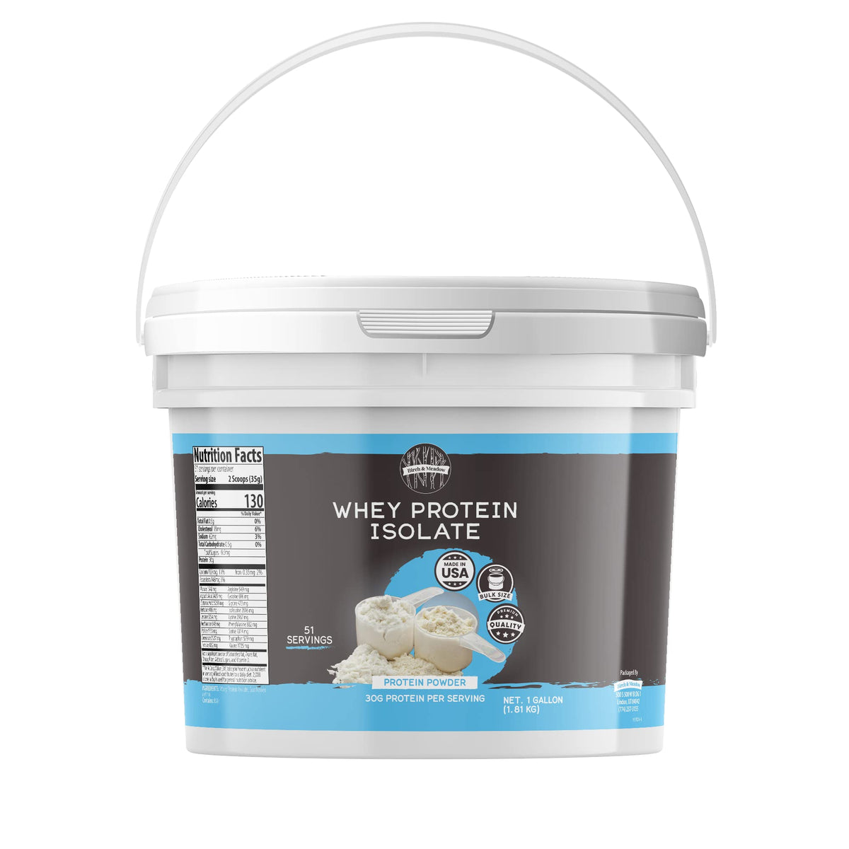 Birch & Meadow poudre isolat lactosérum non aromatisée — emballage pratique pour l’entraînement