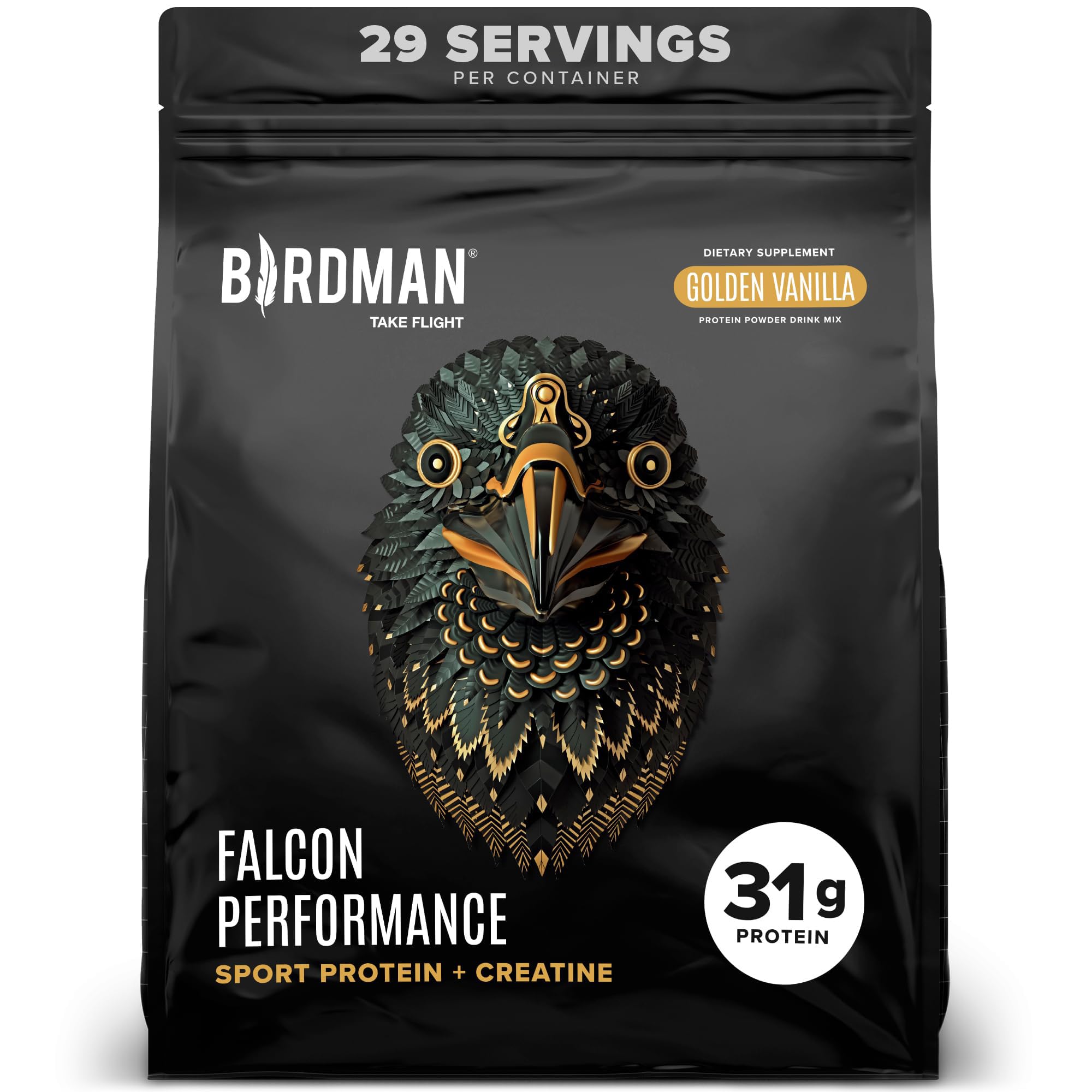BIRDMAN Falcon Performance vanille: bouteille pratique pour un apport rapide en protéines végétales.