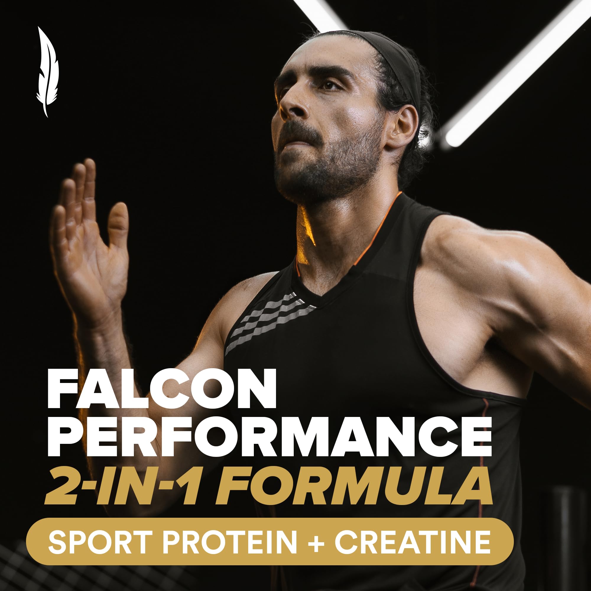 Falcon Performance avec créatine et BCAA pour soutenir l’effort et la récupération.