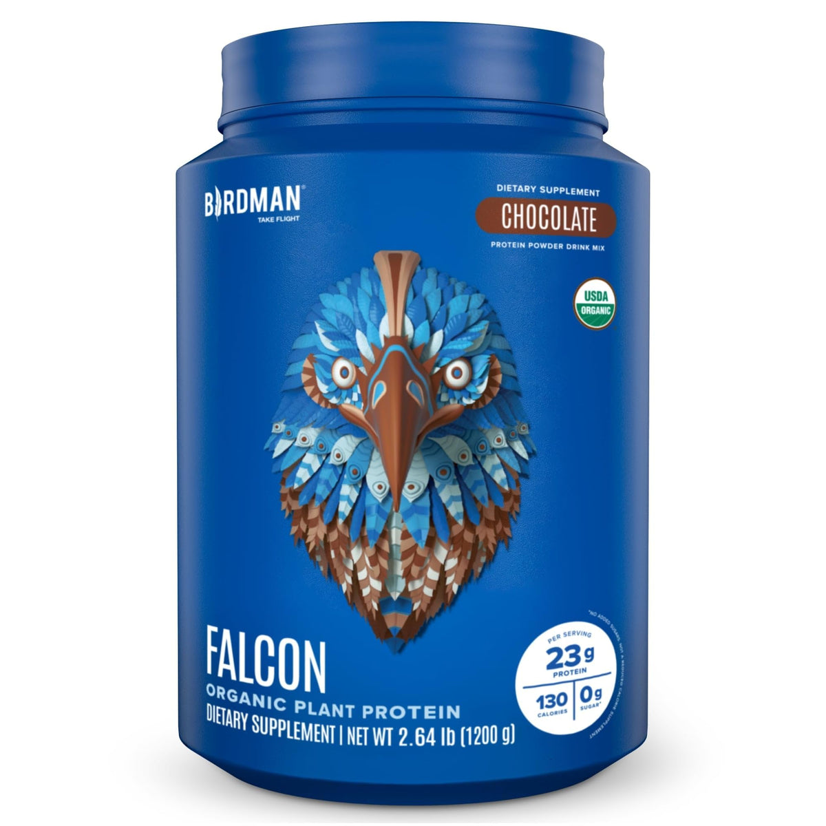 BIRDMAN Falcon Protéine Végane – bouteille visible, protéines sans sucre ajouté.