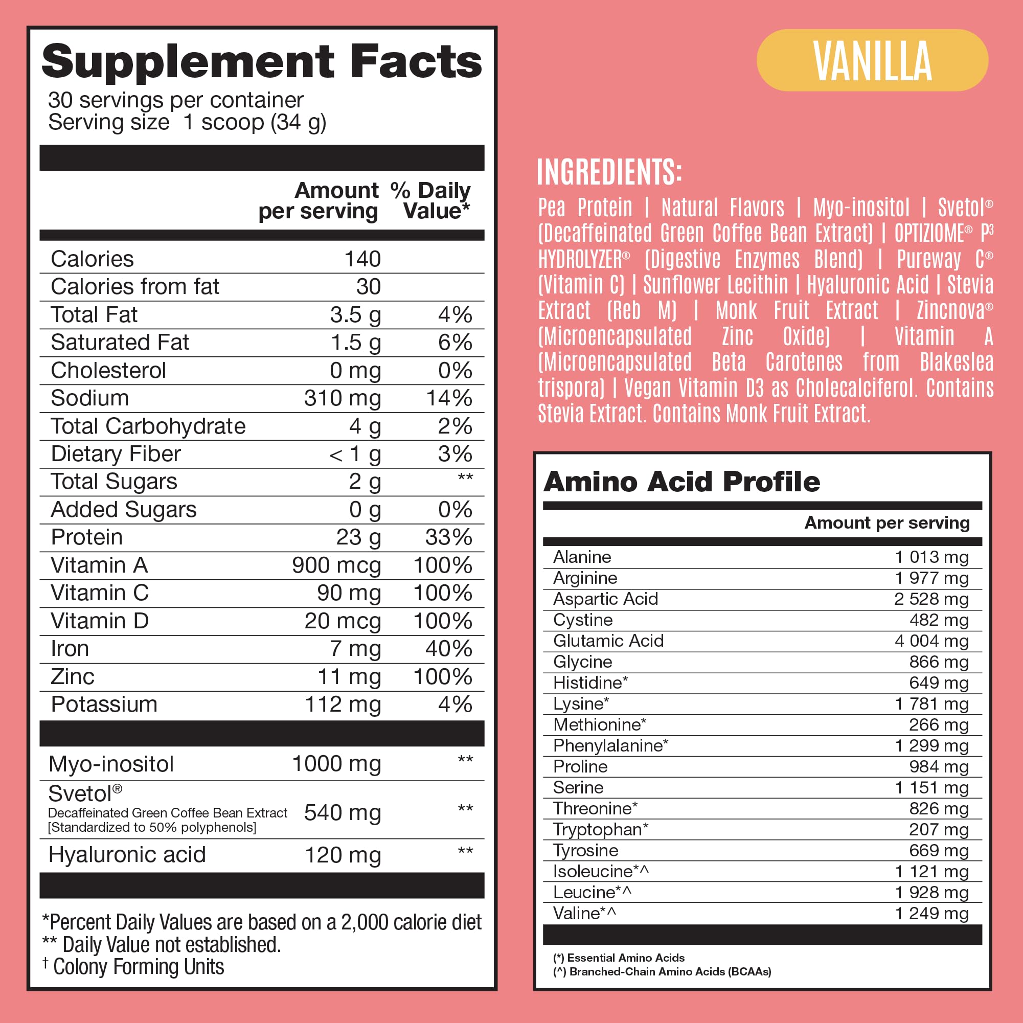 Texture-protéine vanille, mélange lisse, parfait pour smoothies et boissons végétales.