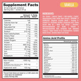 Texture-protéine vanille, mélange lisse, parfait pour smoothies et boissons végétales.