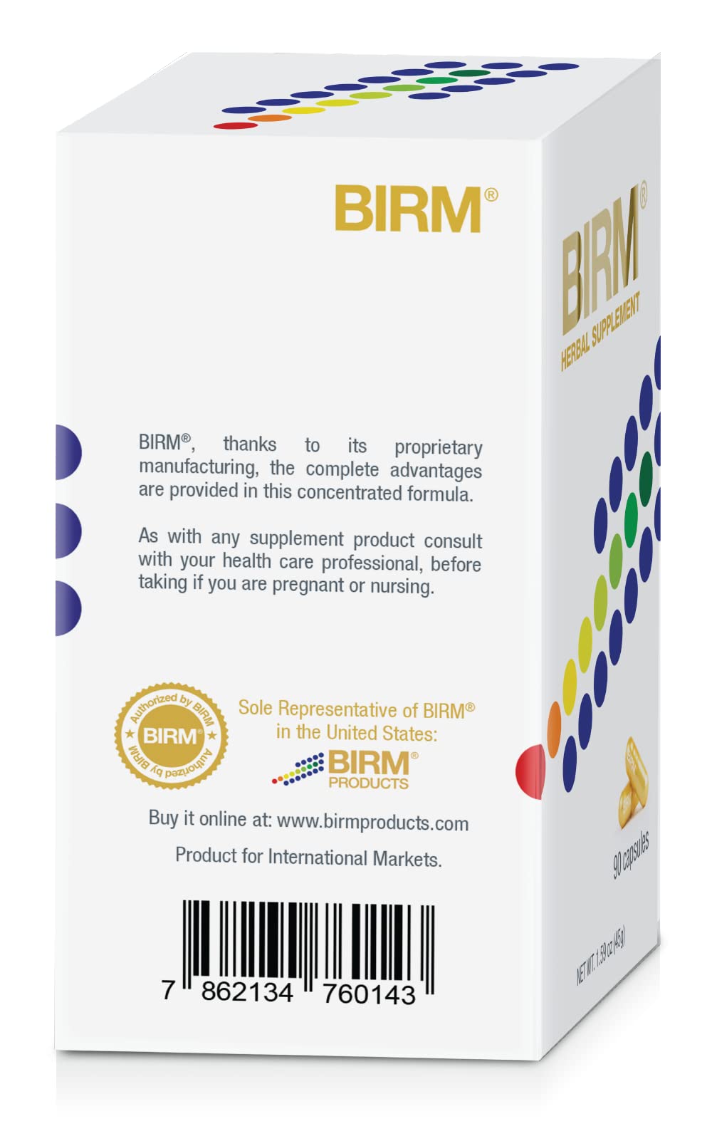 BIRM emballage pratique, idéal pour la routine bien-être.
