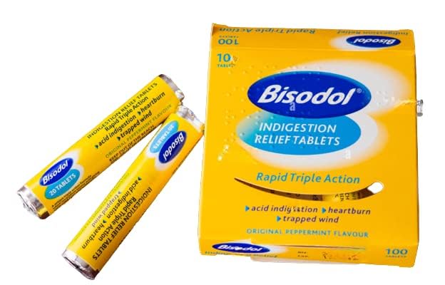 Bisodol - tablettes arôme menthe originales, pour un goût frais et utile après le repas.