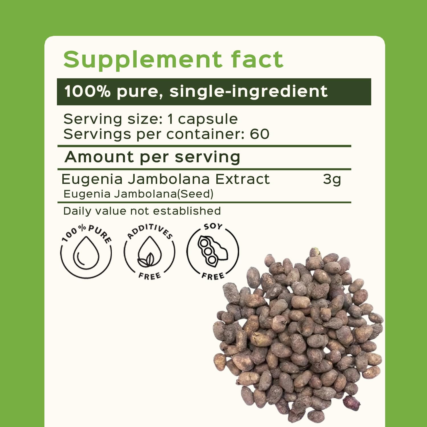 Prise quotidienne possible avec Jamun Extrait Bixa BOTANICAL pour routine.