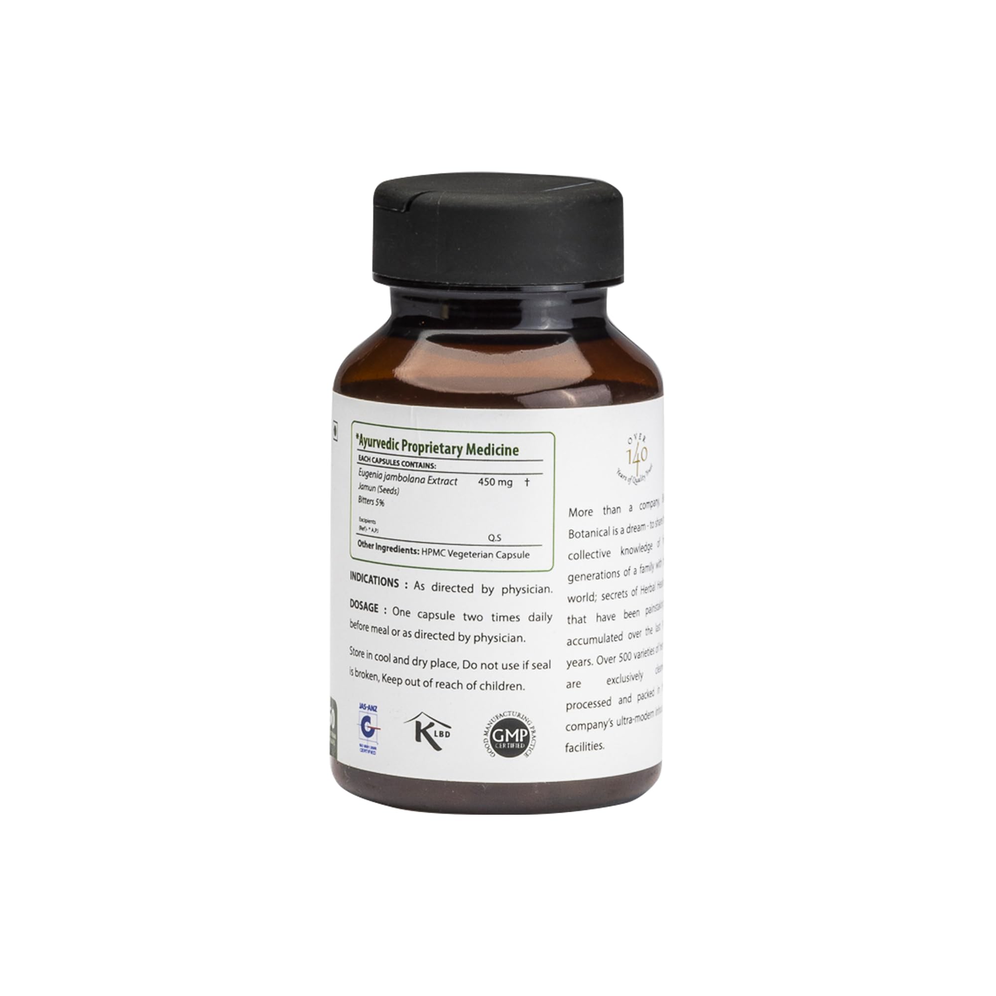 Emballage Jamun Bixa BOTANICAL mettant en valeur le produit naturel.