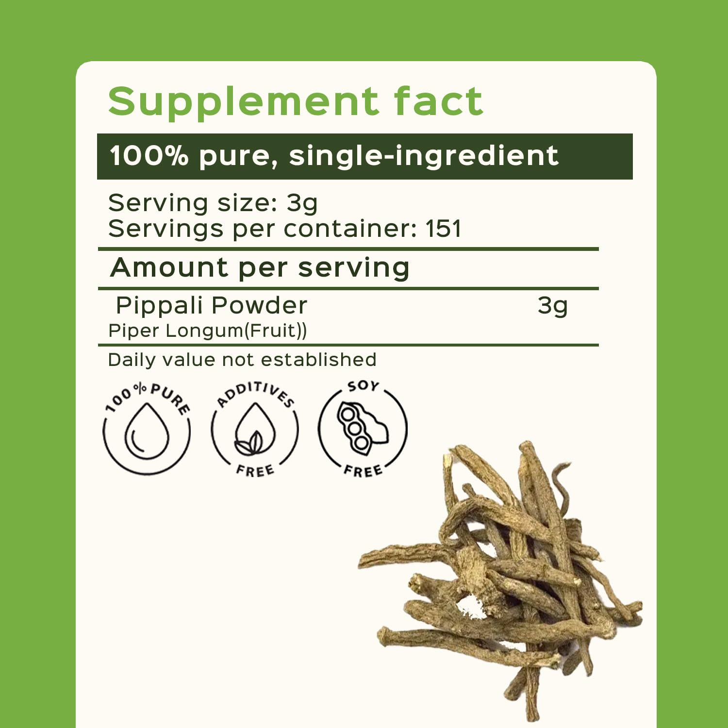 Sachet Poivre Long Pippali prêt à saupoudrer sur viandes et poissons.