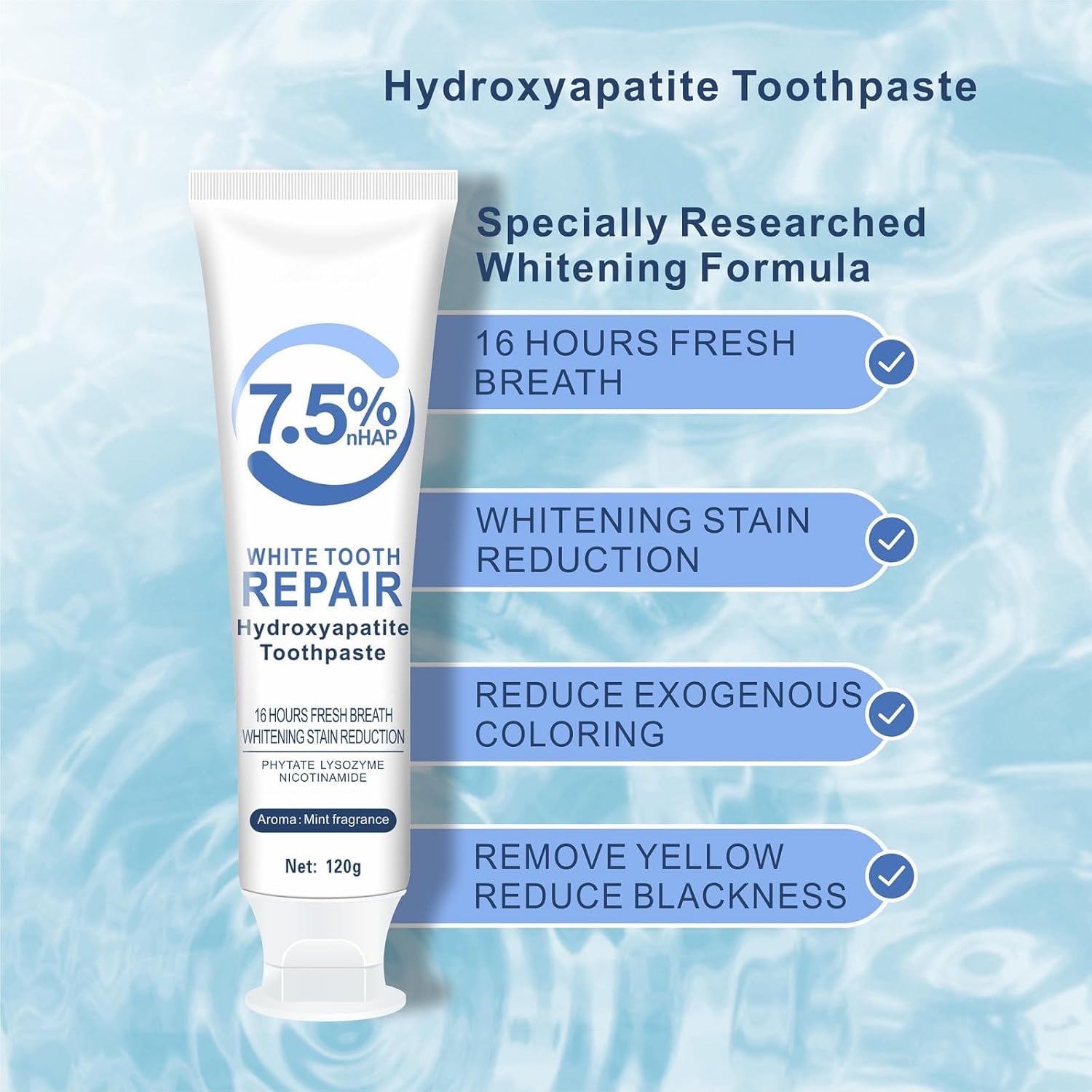 Dentifrice doux pour sensibilité, hydroxyapatite, BIXMK.