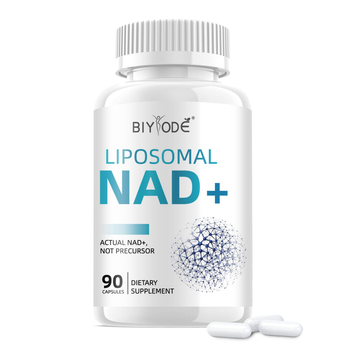 BIYODE NAD Resveratrol Liposomal – flacon pour énergie et vitalité quotidiennes