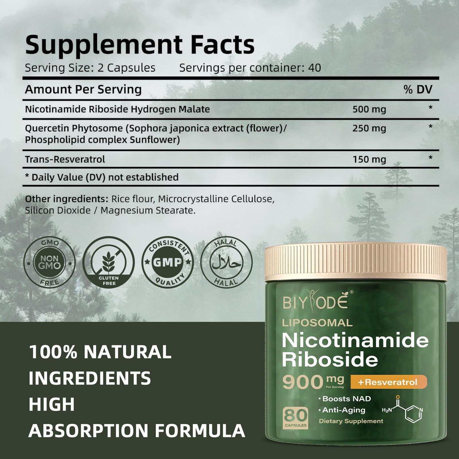 BIYODE nicotinamide riboside – précurseur NAD pour la vitalité cellulaire