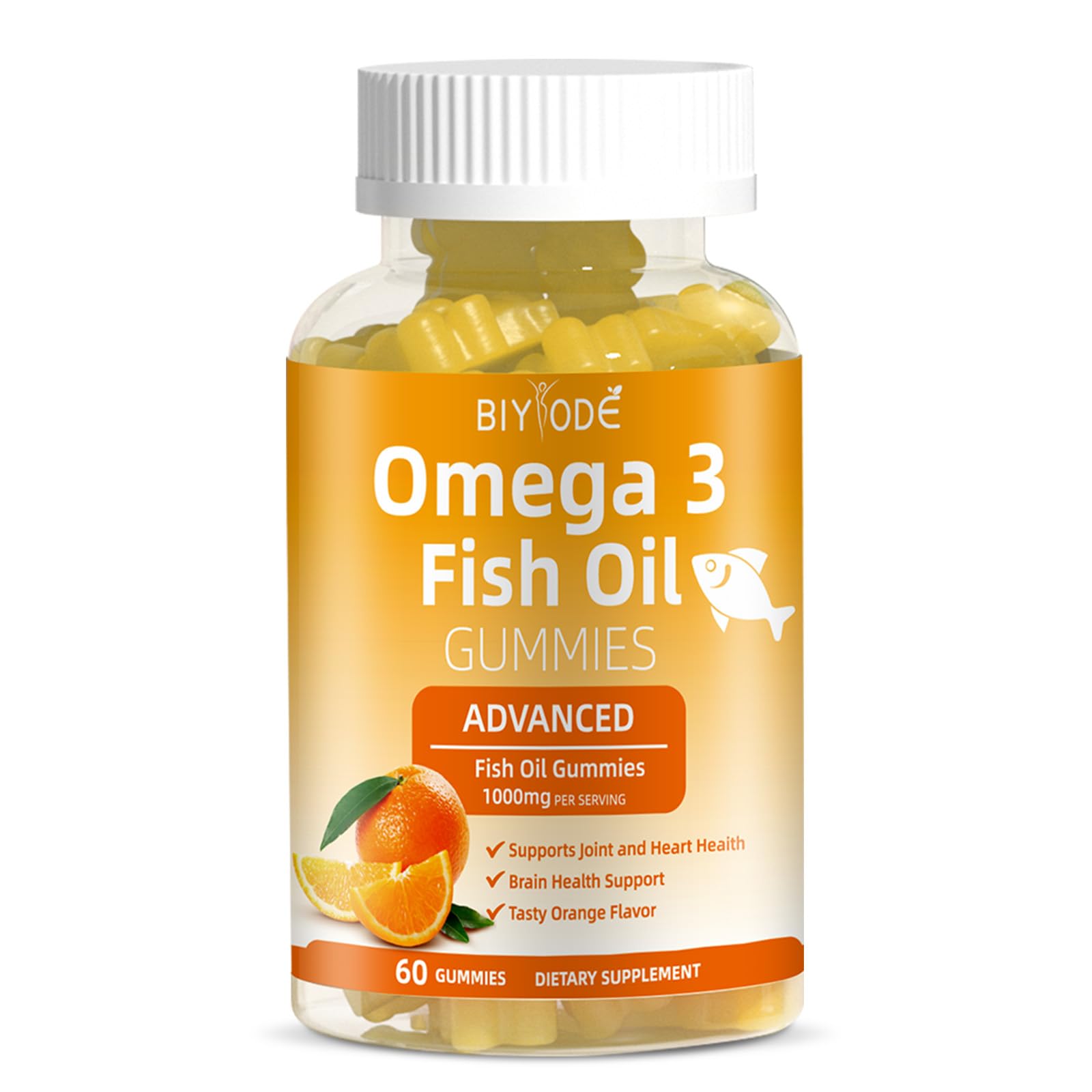BIYODE Omega-3 Gommes dans la boîte, soutien potentiel du cœur.