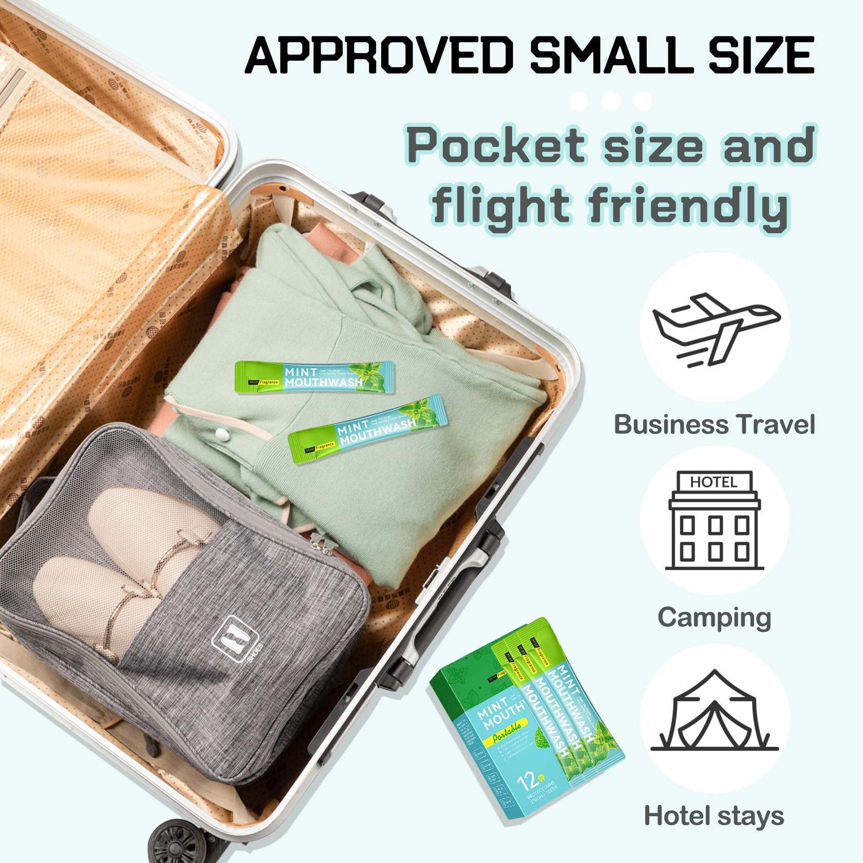 BKPPLZP ensemble-60-sachets bain-bouche, solution pratique pour les voyageurs fréquents.