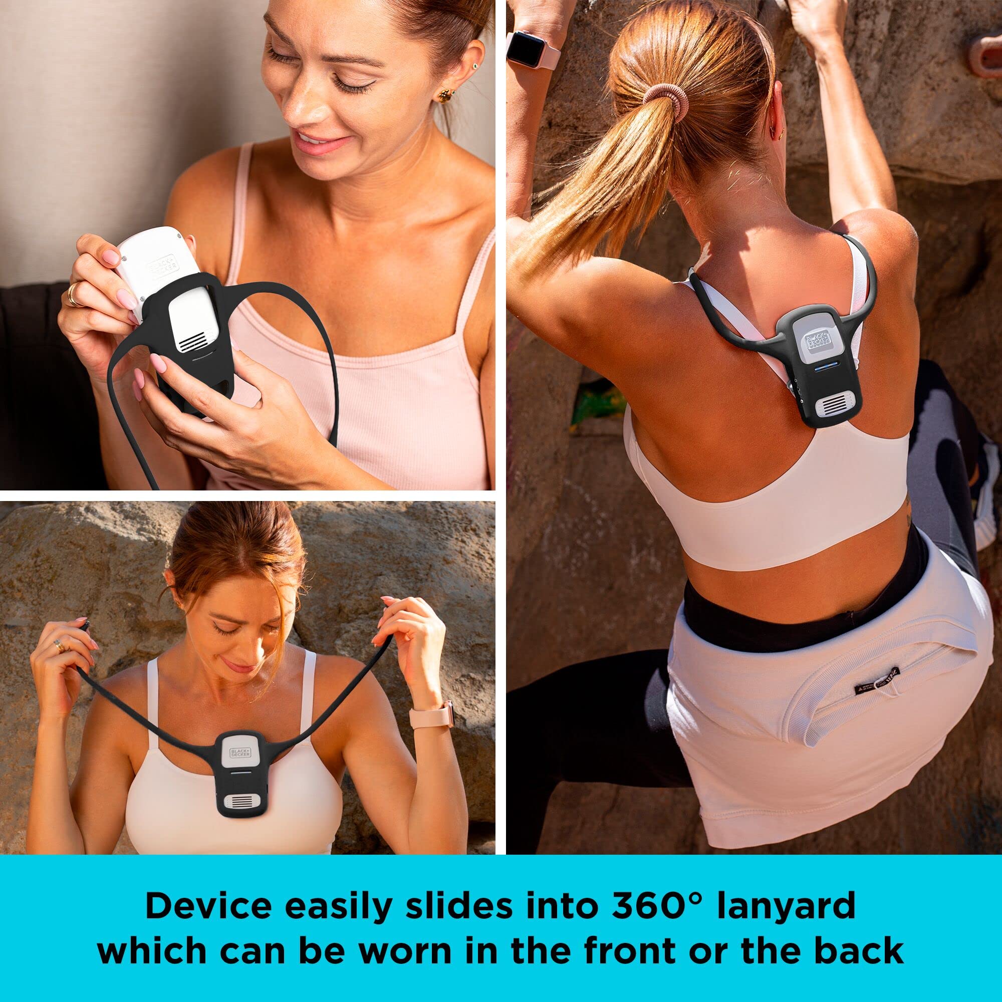 BLACK+DECKER ComfortPak, usage en extérieur lors d'une activité sportive.