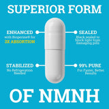 NMNH Black Forest, emballage clair, produit pur et stabilisé pour la traçabilité.