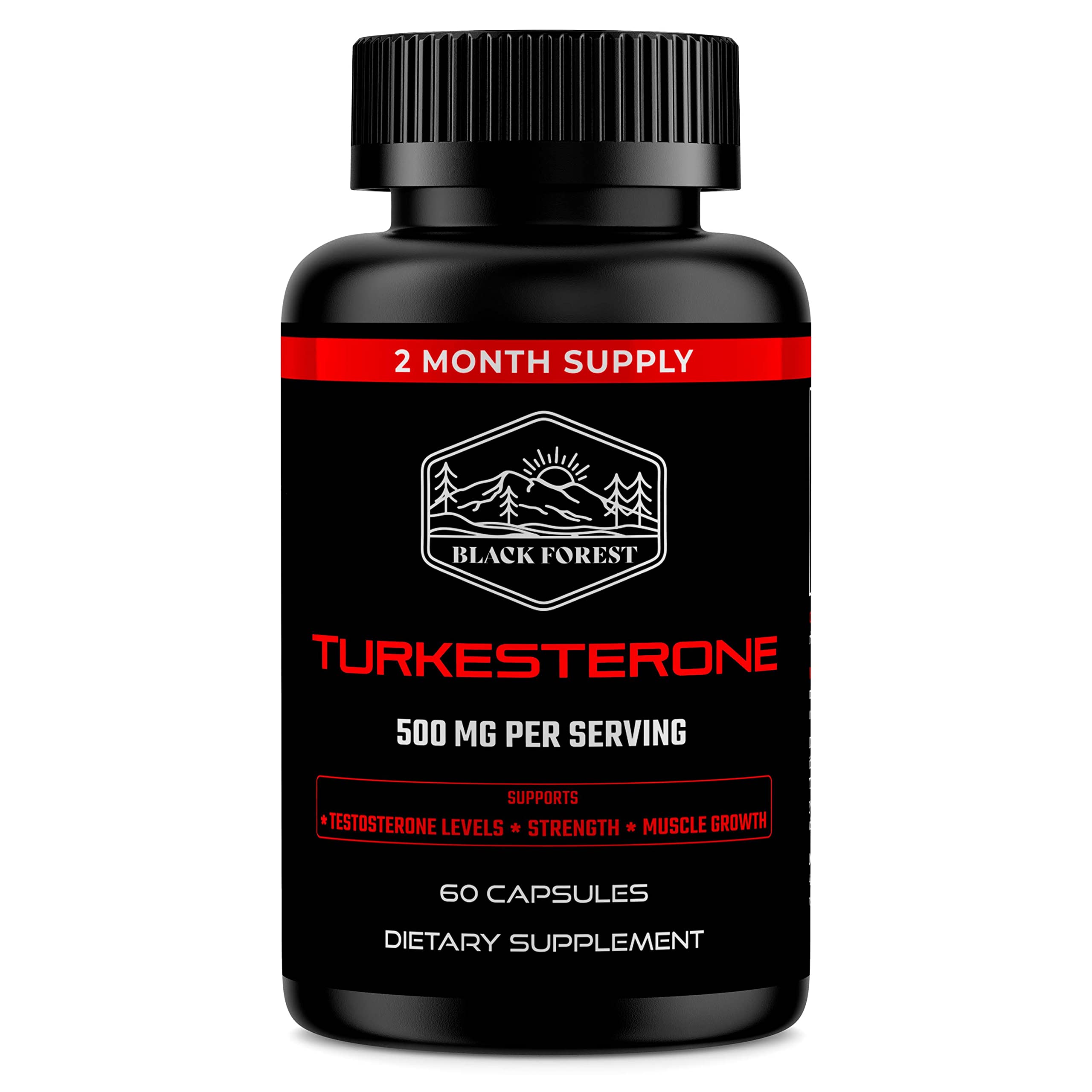 Black Forest Turkesterone: capsules 500 mg dans la bouteille, pratique pour une routine quotidienne