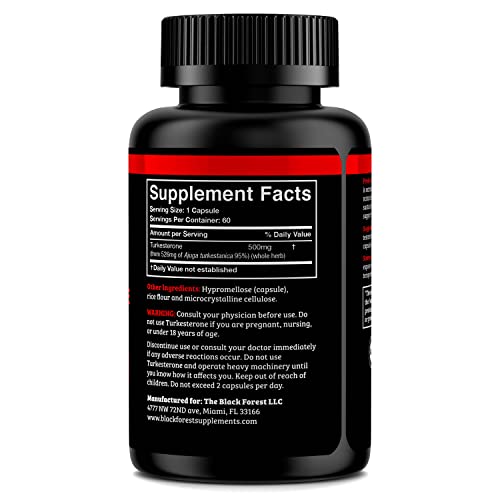 Étiquette claire Black Forest Turkesterone, traçabilité et informations clés