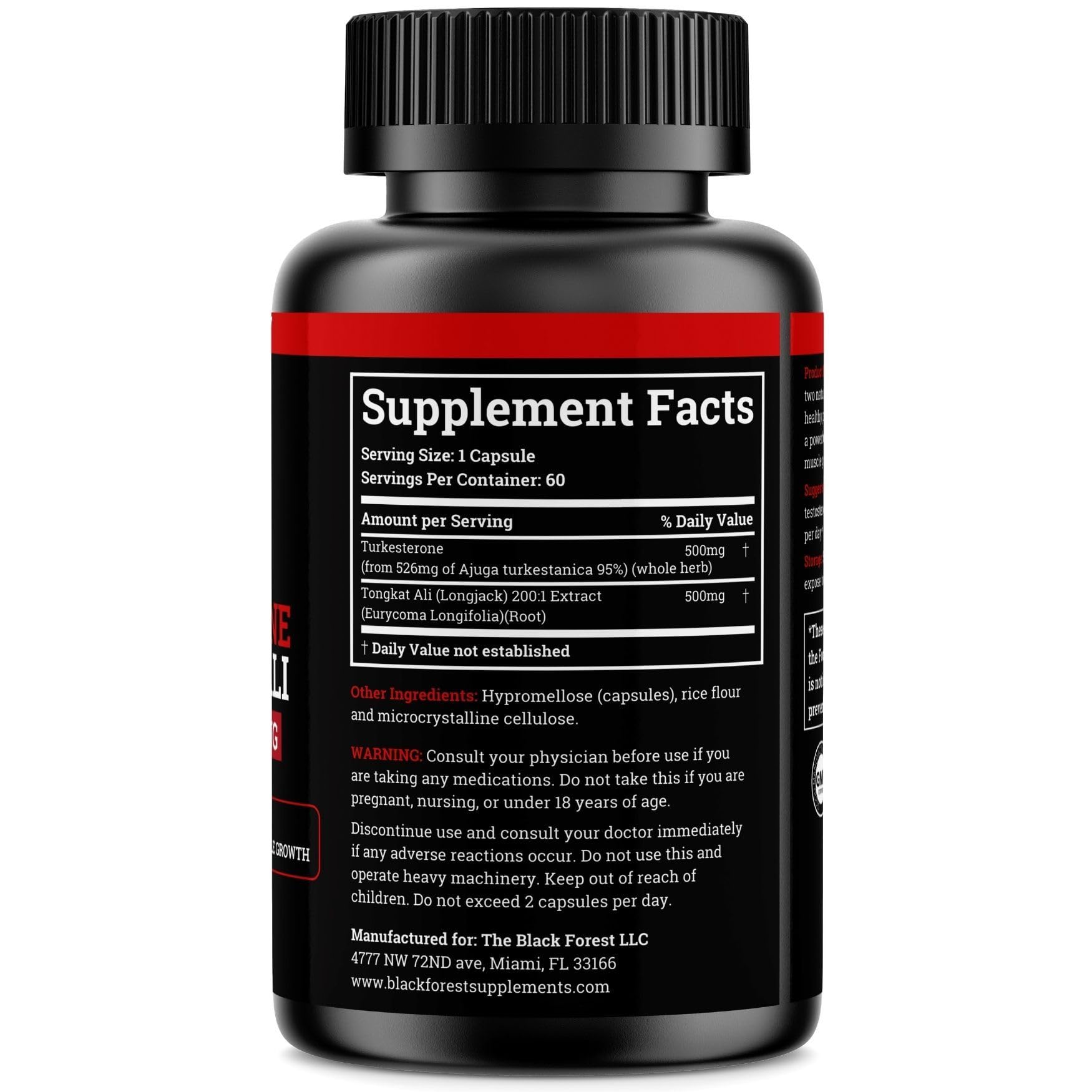 Black Forest Turkesterone Tongkat Ali — gélules pour endurance et vitalité