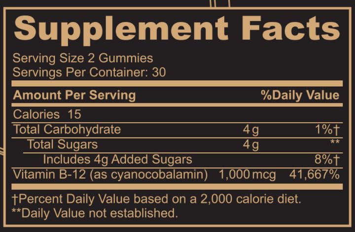 Gommes B12 framboise Black Girl Vitamins, énergie durable.