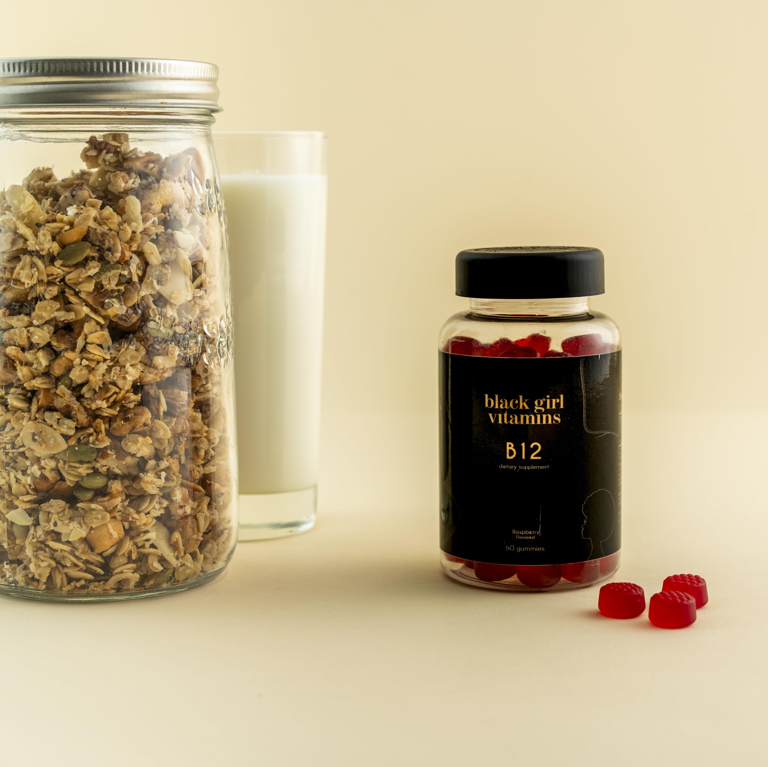 Emballage Halal et Sans Gluten Black Girl Vitamins B12.