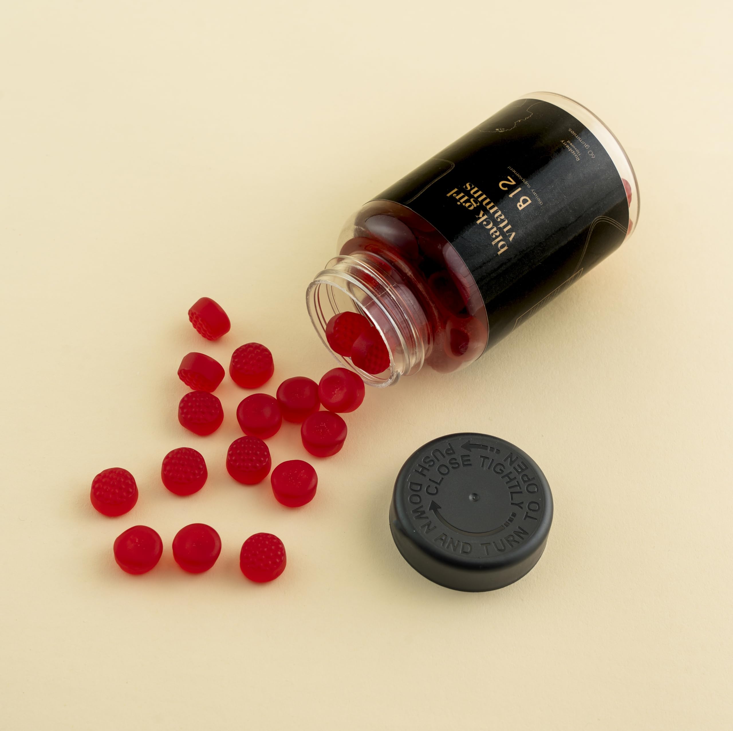 Utilisation quotidienne des gommes B12 Black Girl Vitamins, concentration.