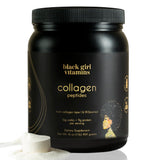 Black Girl Vitamins Collagene Hydrolyse Poudre non aromatisée pour peau lumineuse.