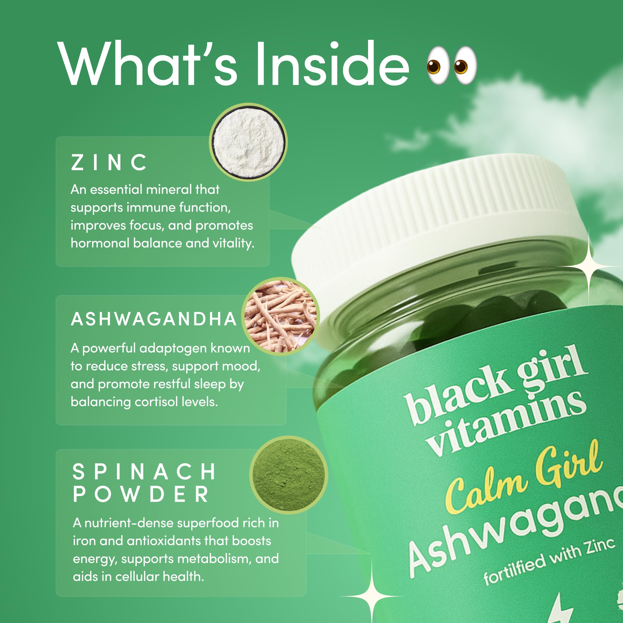 Gomme cerise Black Girl Vitamins Calm Girl, goût agréable et routine zen.