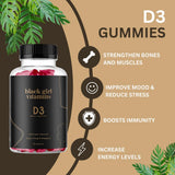 Paquet Black Girl Vitamins Gommes D3 prêt pour la routine