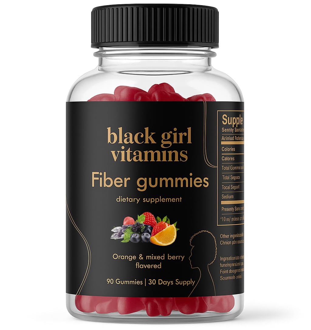 gommes orange Black Girl Vitamins dans la bouteille, saveur fruitée et plaisir.