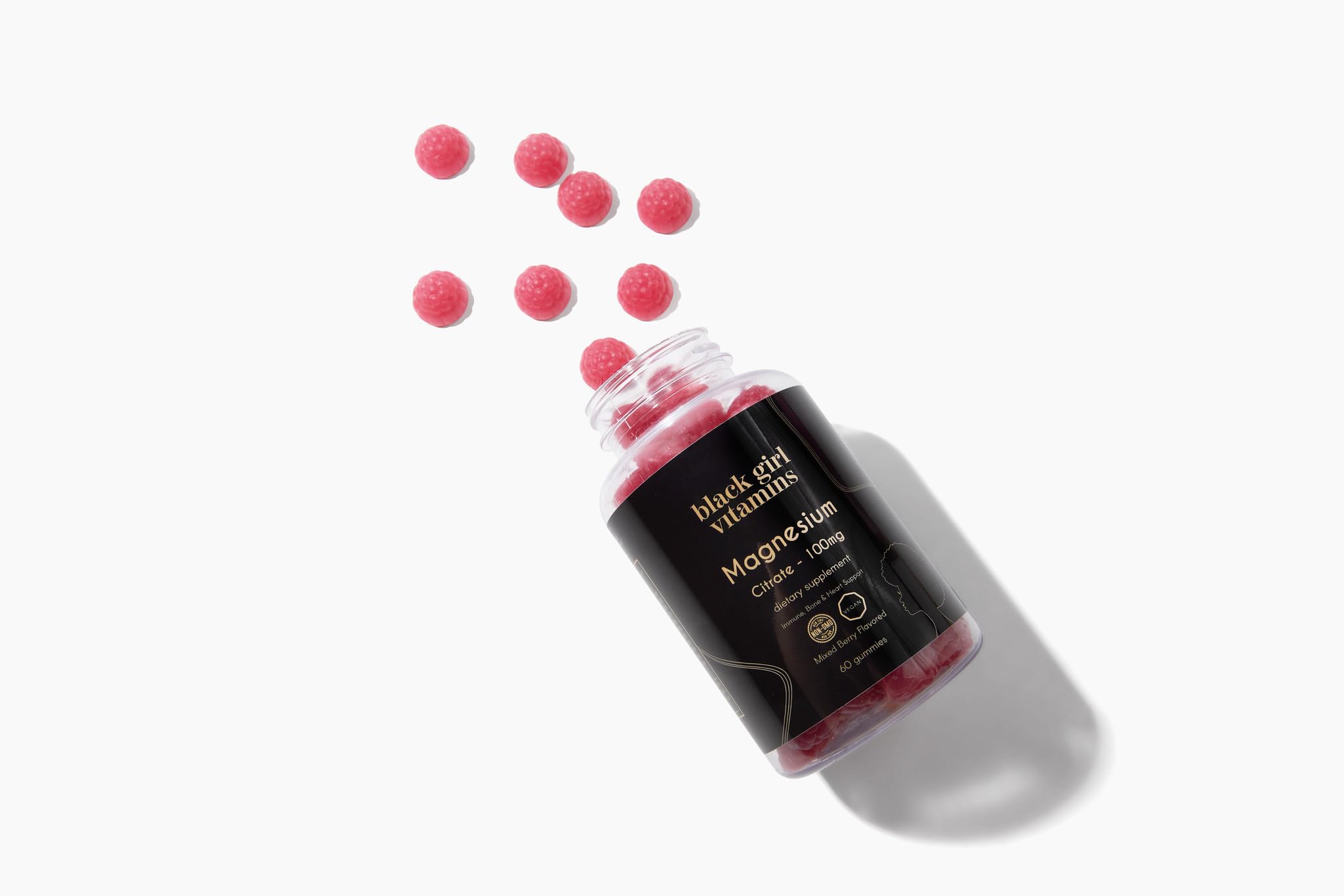 Gommes magnésium Black Girl Vitamins vegan et sans gluten pour tous les styles de vie.