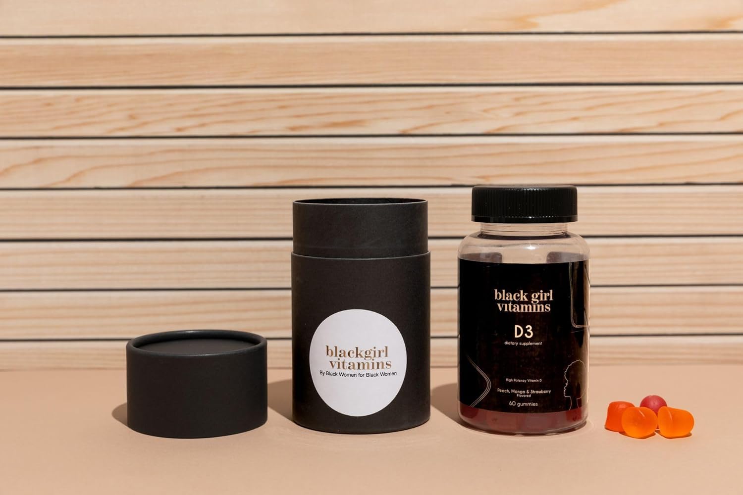 Double boîte Black Girl Vitamins D3, 60 gommes pour votre routine.