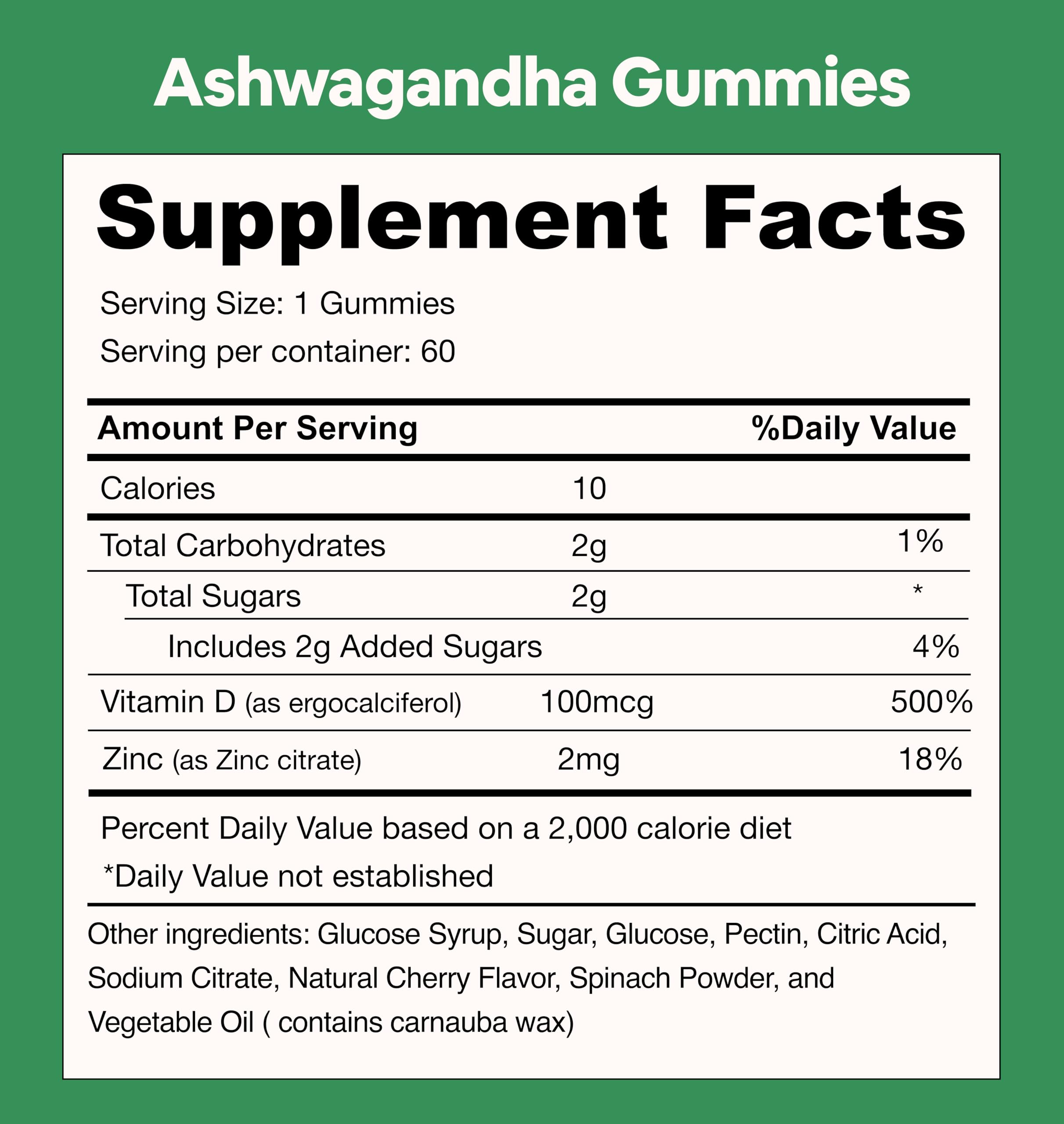 Ingrédients végan Black Girl Vitamins Calm Girl, sans gluten ni artificiels.