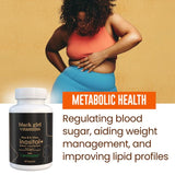 Black Girl Vitamins Inositol: Visuel équilibre hormonal potentiel et bien-être quotidien.