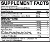 Étiquette du produit Ecto Plasm montre saveur Fruit Punch et utilisation simplifiée.