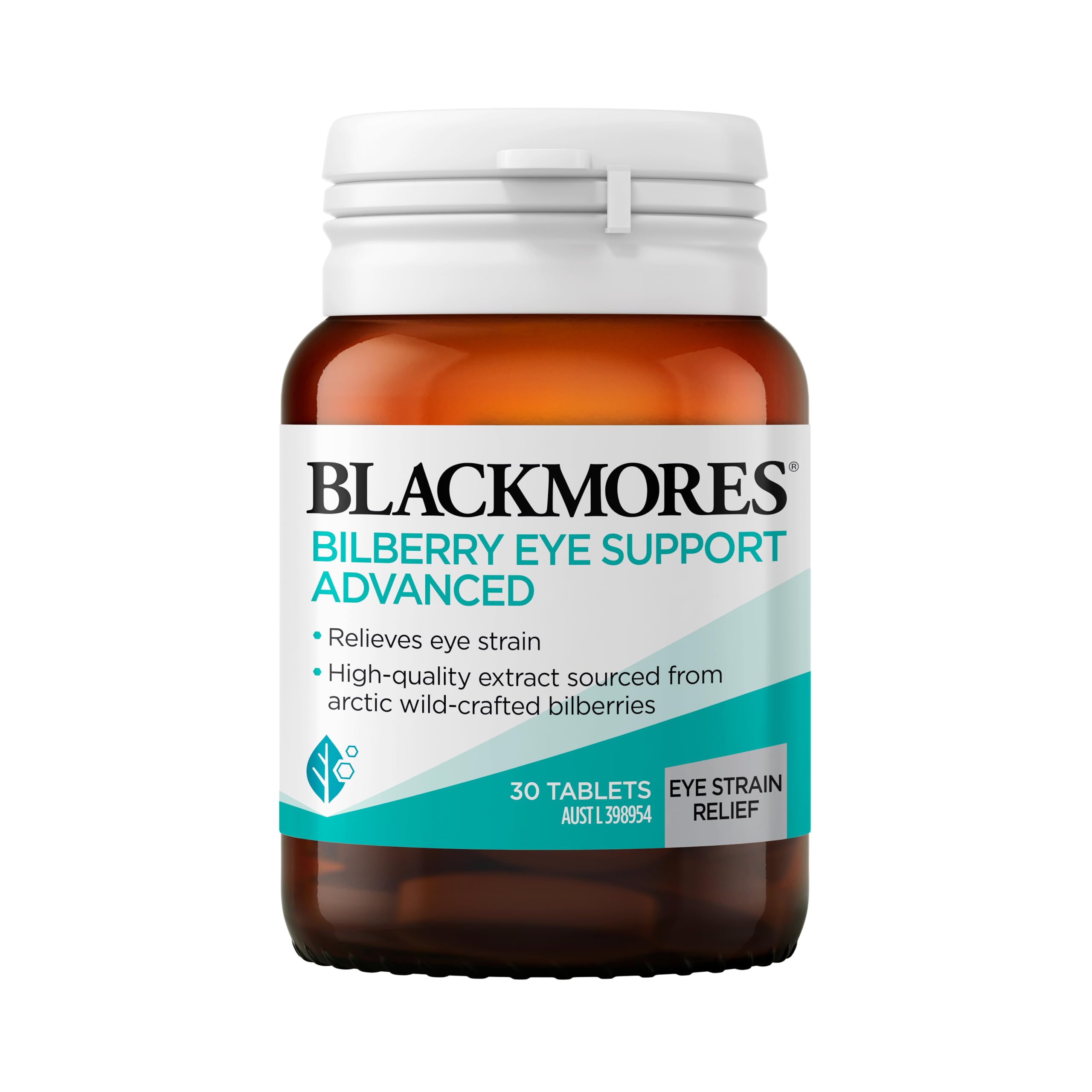 Bouteille Blackmores, soutien oculaire avancé, utile face à la fatigue visuelle due aux écrans.