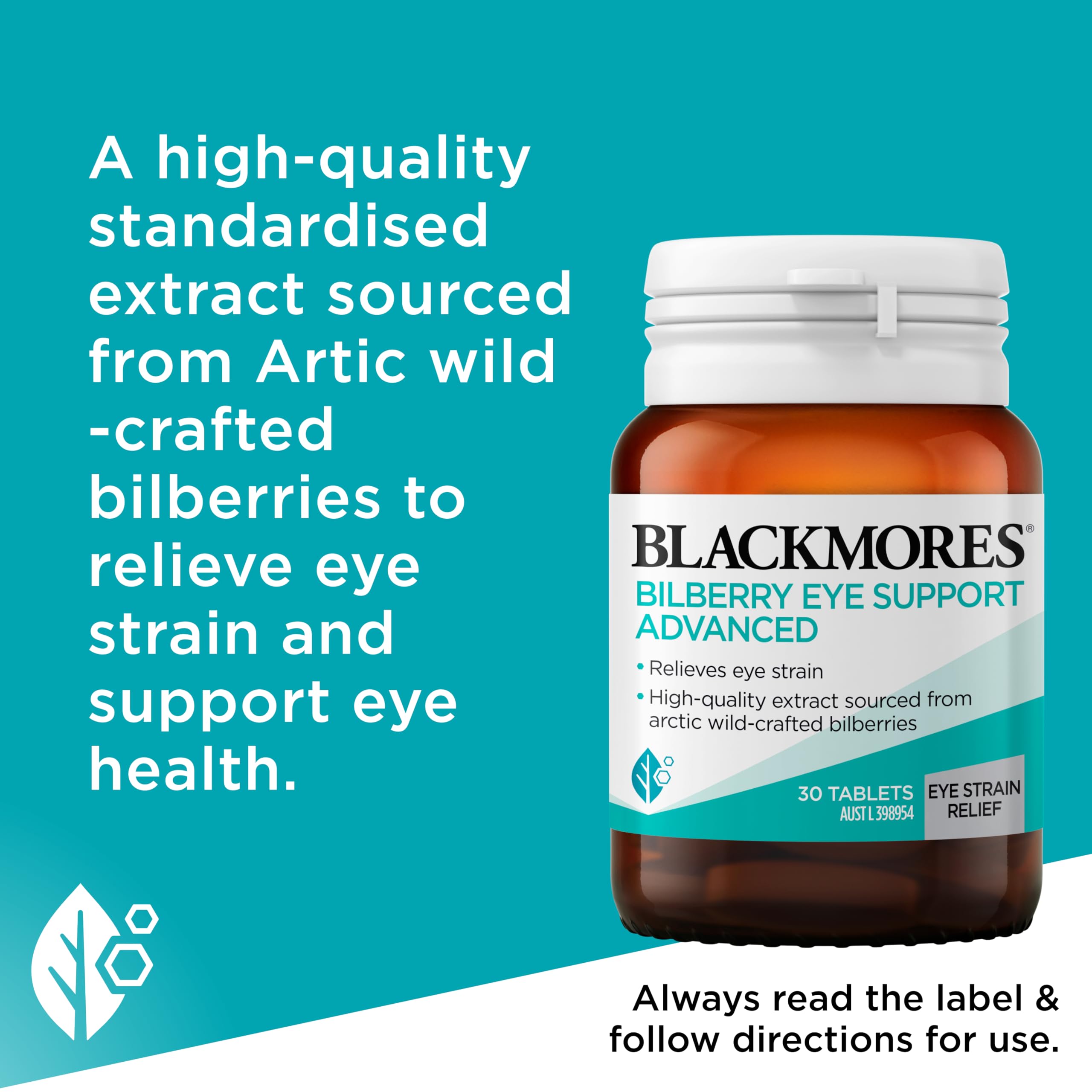 Utilisation devant écran avec Blackmores, soutien visuel potentiel pour les yeux.