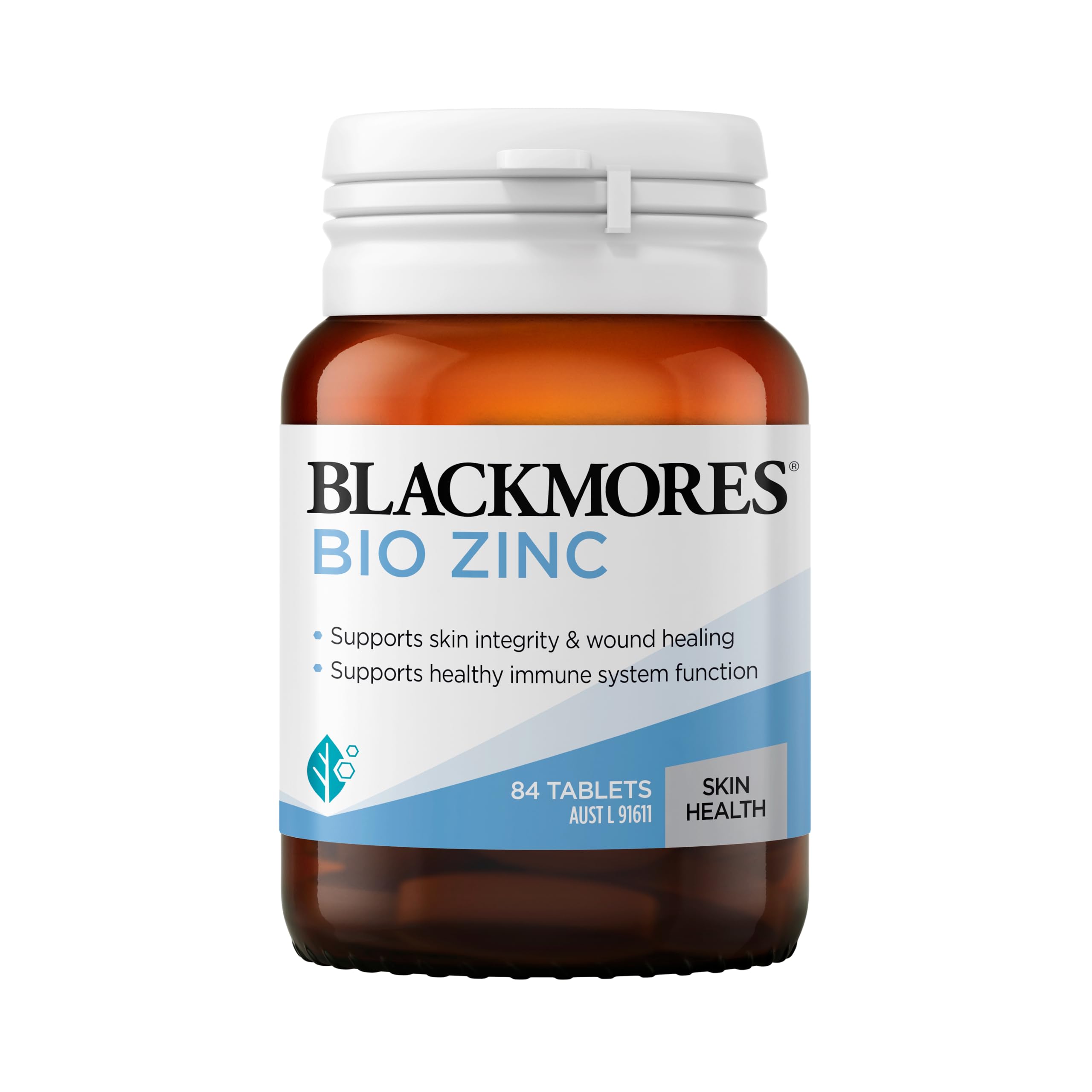Bouteille Blackmores Bio Zinc, 84 tablettes, pour la routine santé quotidienne.