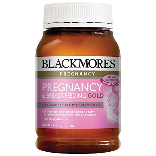 Blackmores Pregnancy & Breastfeeding Gold – étiquette du flacon, informations nutriments et usage