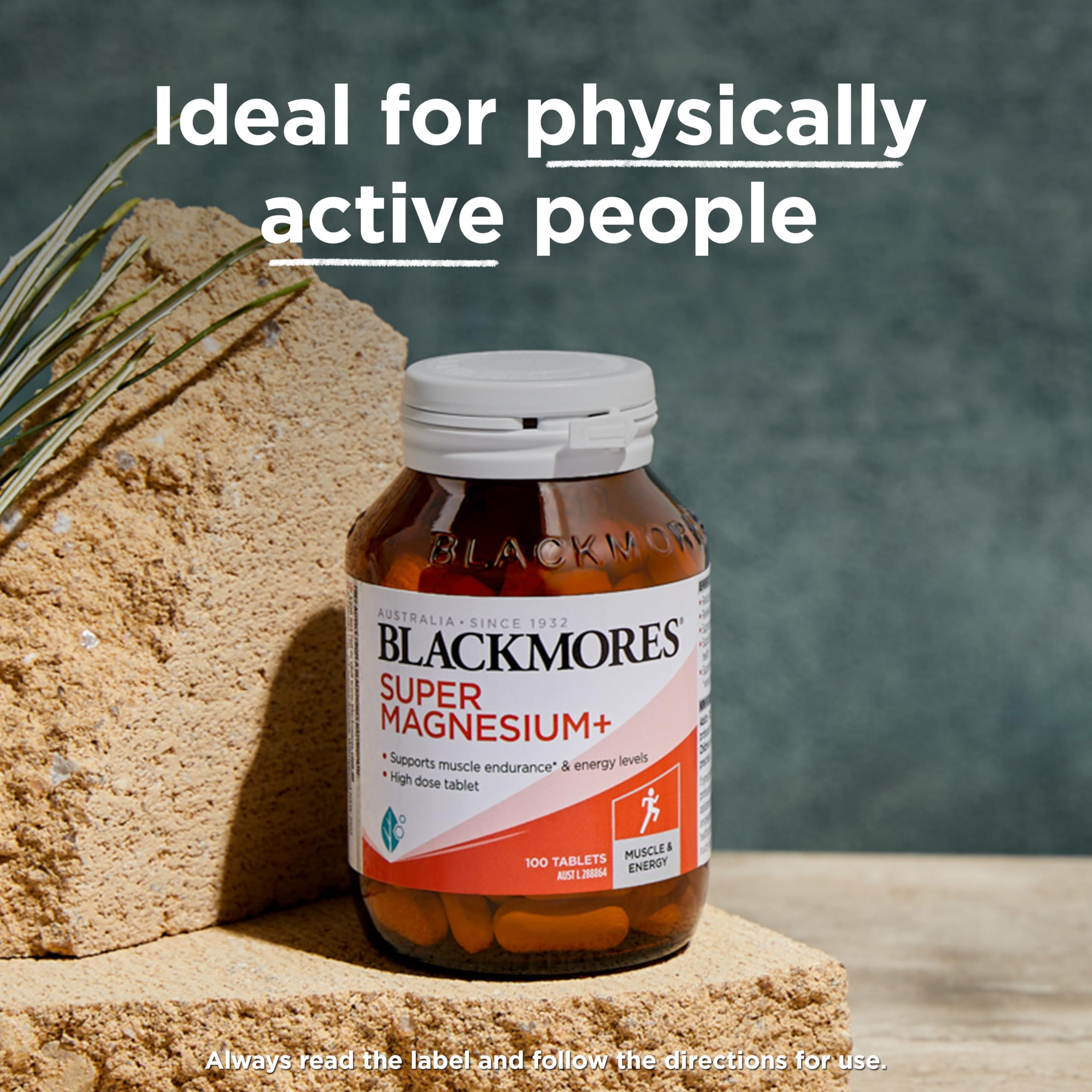 Détails des ingrédients Blackmores Super Magnesium Plus sur l’emballage.