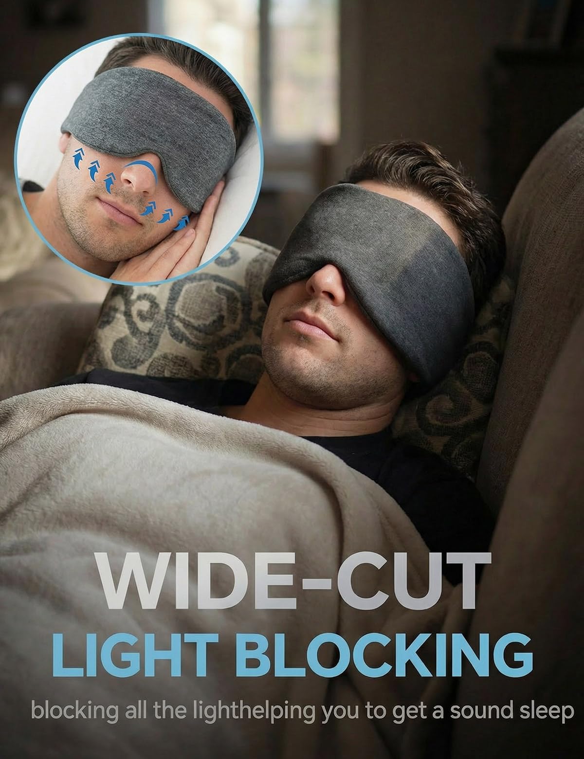 Blazeavian masque sommeil cache-oreilles, couvre yeux et oreilles pour ambiance silencieuse.