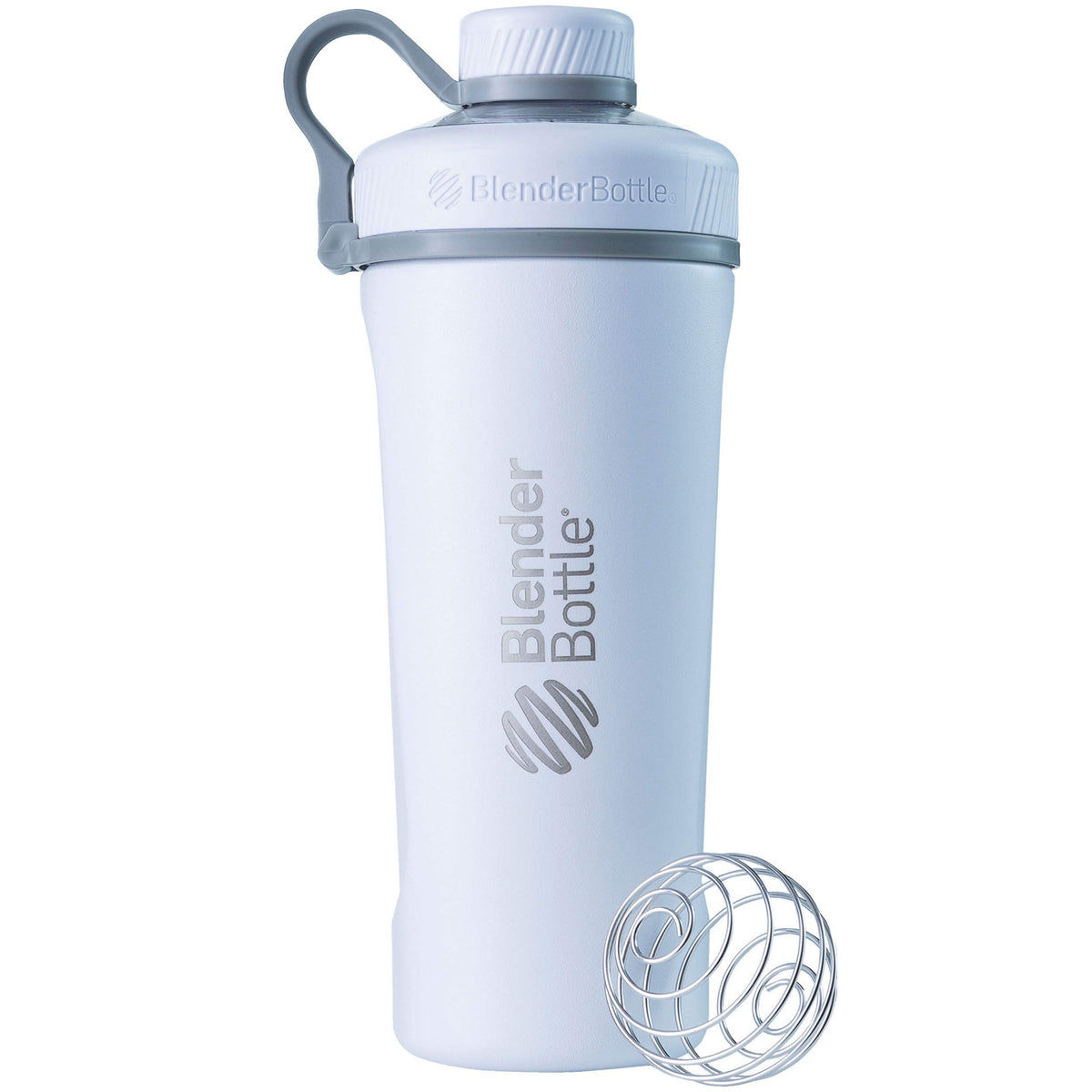 BlenderBottle Radian, gourde isolée blanche qui garde les boissons au frais toute la journée.