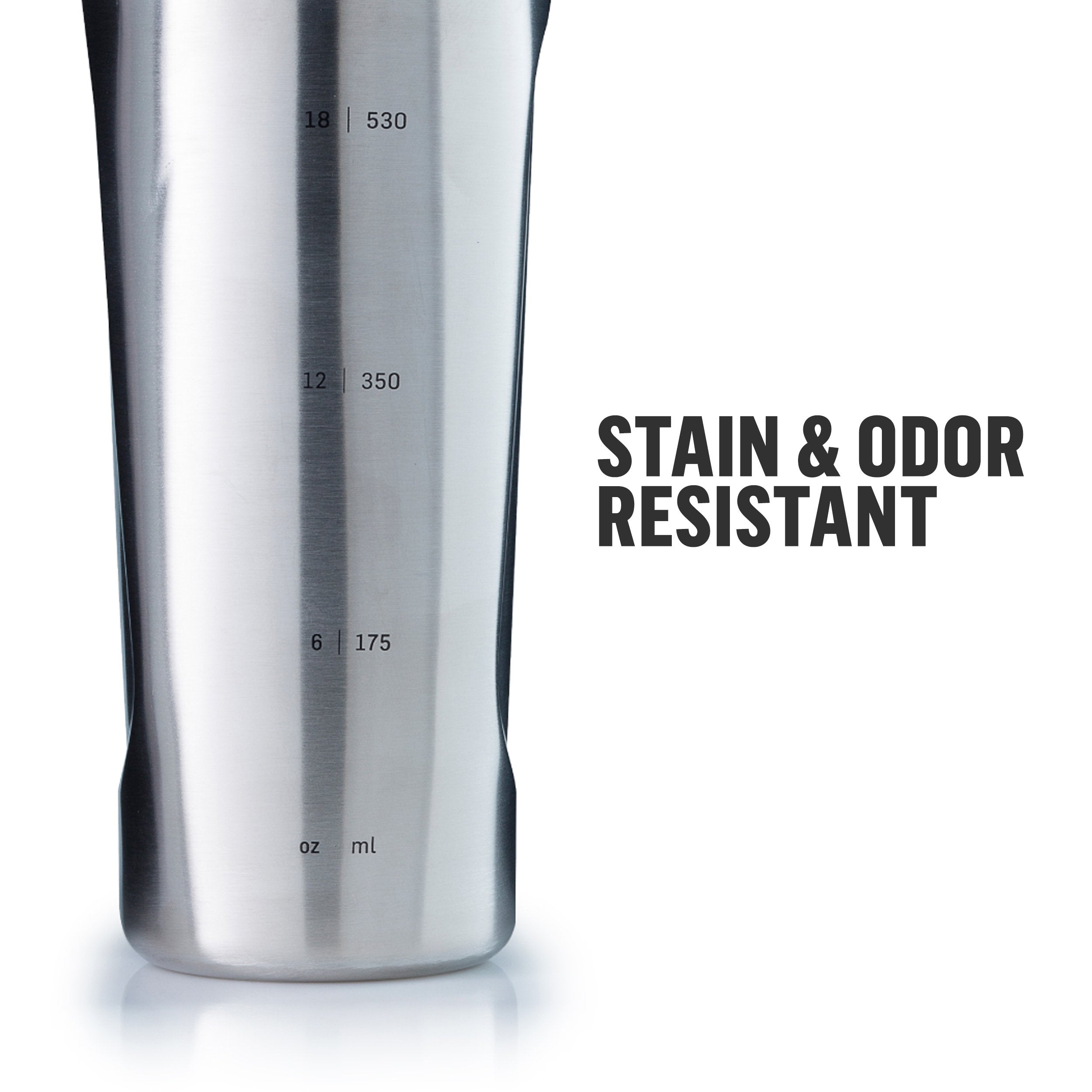 BlenderBottle Radian, graduations jusqu'à 18 onces, utile pour doser.