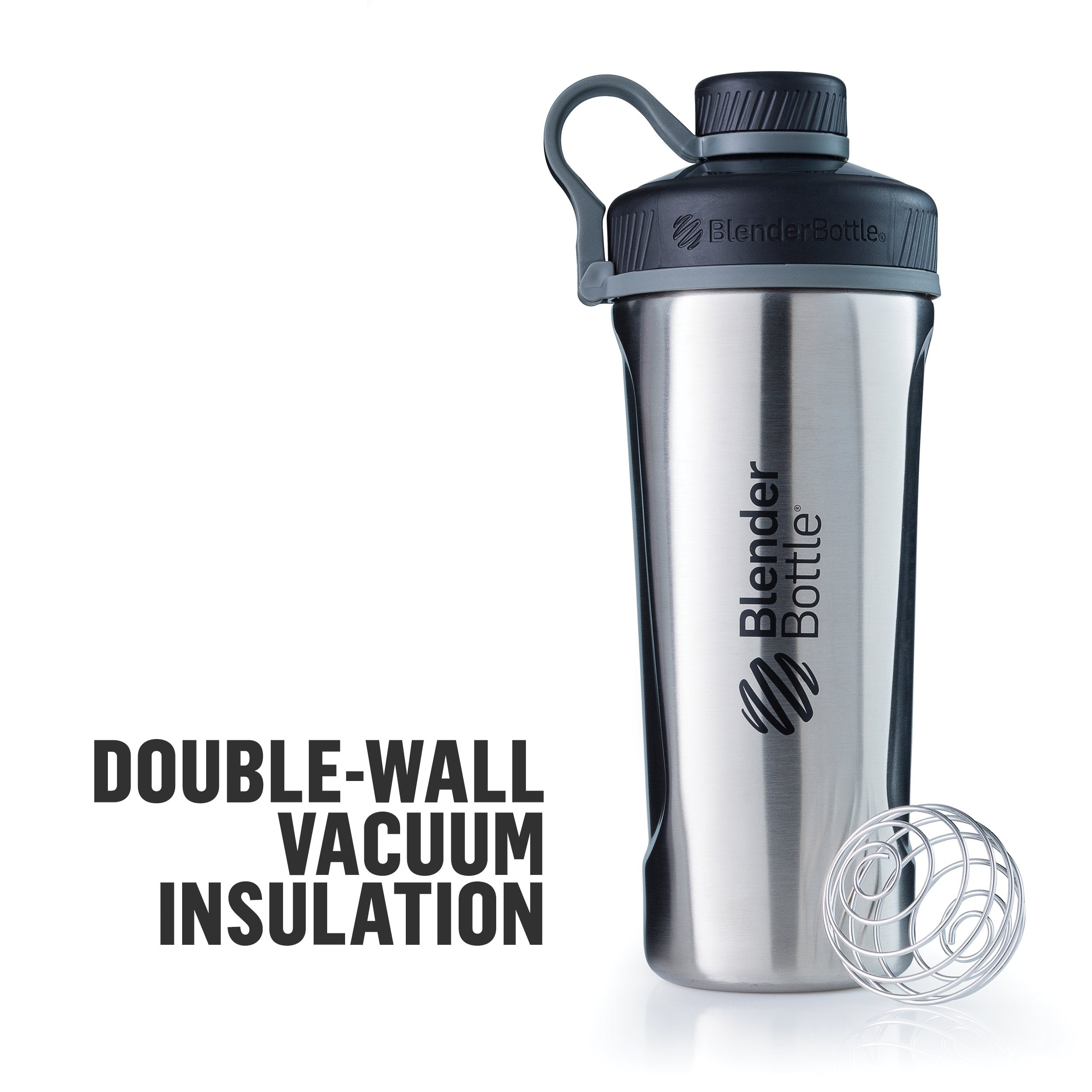 BlenderBottle Radian, poignee-detachable pour attacher au sac de sport.